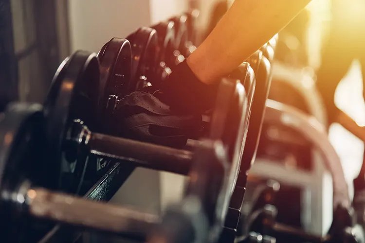 Lifting dumbbells